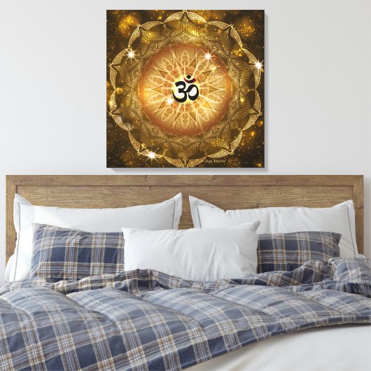 Golden Sound of Om Canvas Afdruk (Insitu (Slaapkamer))