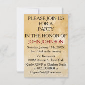 Golden Sparking Clock Perals Gentelmen Invitation Kaart (Achterkant)