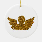 Golden Sparking kerstengel Keramisch Ornament (Achterkant)