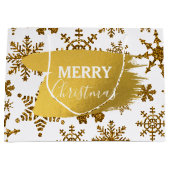 Golden Sparking Snowflakes Merry kerst Groot Cadeauzakje