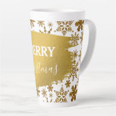 Golden Sparking Snowflakes Merry kerst Latte Mok (Rechterhoek)