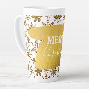 Golden Sparking Snowflakes Merry kerst Latte Mok