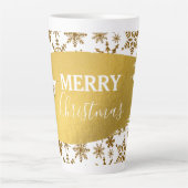 Golden Sparking Snowflakes Merry kerst Latte Mok (Voorkant)