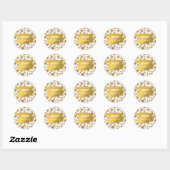 Golden Sparking Snowflakes Merry kerst Ronde Sticker (Vel)