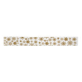 Golden Sparking Snowflakes Merry kerst Satijnen Lint (Voorkant)