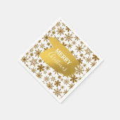Golden Sparking Snowflakes Merry kerst Servet (Hoek)