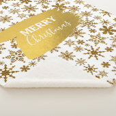 Golden Sparking Snowflakes Merry kerst Sherpa Deken (3/4)