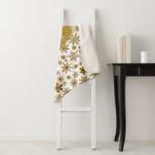 Golden Sparking Snowflakes Merry kerst Sherpa Deken (In situ)