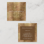 Golden Sparkle Beauty Stylist Square Business Card Vierkante Visitekaartje (Voorkant / Achterkant)