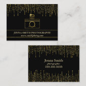 Golden Sparkle en Glitter Photographer Camera Visitekaartje (Voorkant / Achterkant)