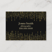 Golden Sparkle en Glitter Photographer Camera Visitekaartje (Achterkant)