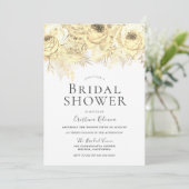 Golden Sparkle Flowers Elegant Vrijgezellenfeest Kaart (Staand voorkant)