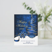 Golden Sparkle-kerstbal Corporate Greeting Briefkaart (Staand voorkant)