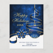 Golden Sparkle-kerstbal Corporate Greeting Briefkaart (Voorkant)
