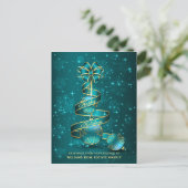 Golden Sparkle-kerstbal Corporate Greeting Briefkaart (Staand voorkant)