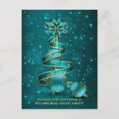 Golden Sparkle-kerstbal Corporate Greeting Briefkaart (Voorkant)