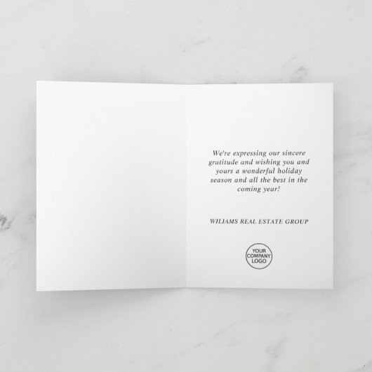 Golden Sparkle-kerstbal Corporate Greeting Feestdagen Kaart (Binnen)