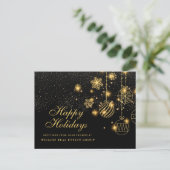 Golden Sparkle kerstballen Corporate Greeting Briefkaart (Staand voorkant)