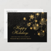 Golden Sparkle kerstballen Corporate Greeting Briefkaart (Voorkant / Achterkant)