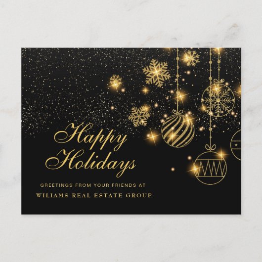 Golden Sparkle kerstballen Corporate Greeting Briefkaart (Voorkant)