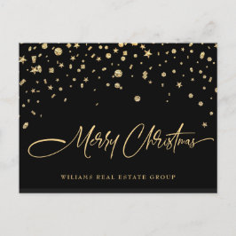 Golden Sparkle kerststars Corporate Greeting Briefkaart
