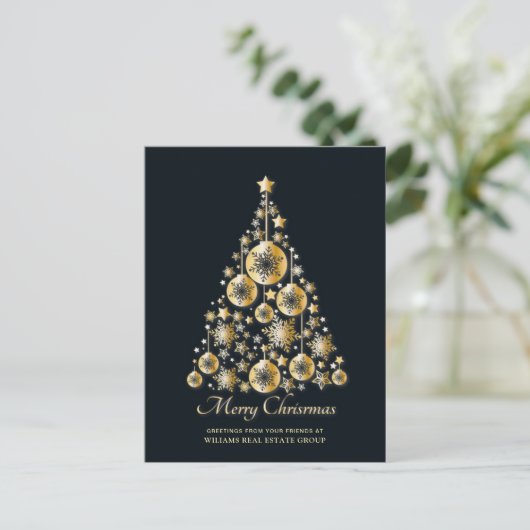 Golden Sparkle kerststars Corporate Greeting Briefkaart (Staand voorkant)