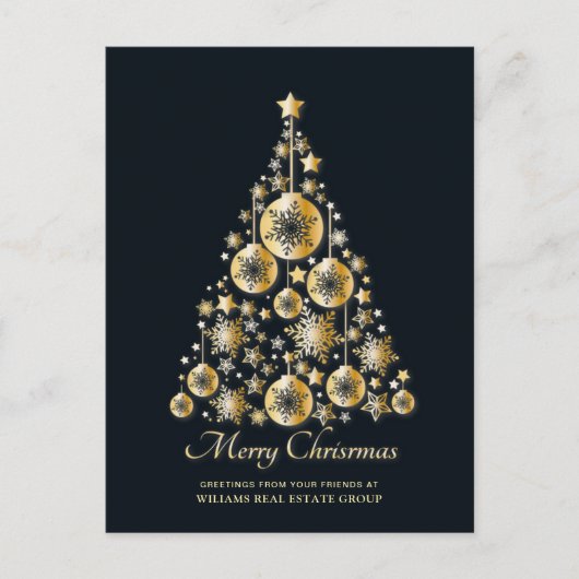 Golden Sparkle kerststars Corporate Greeting Briefkaart (Voorkant)