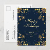 Golden Sparkle kerststars Corporate Greeting Briefkaart (Voorkant / Achterkant)