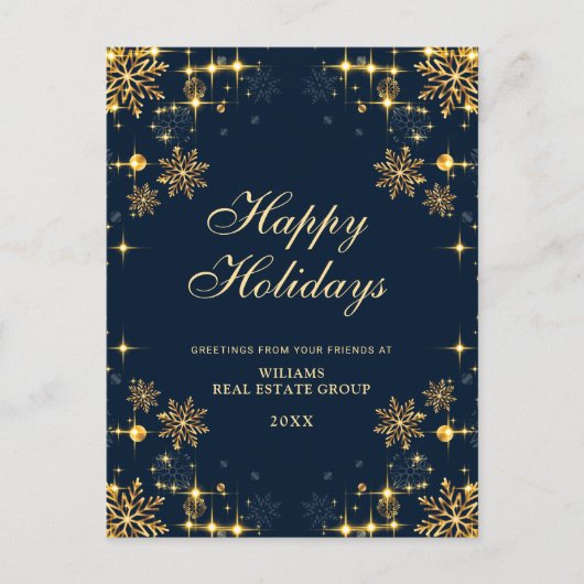 Golden Sparkle kerststars Corporate Greeting Briefkaart (Voorkant)
