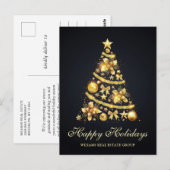 Golden Sparkle kerststars Corporate Greeting Briefkaart (Voorkant / Achterkant)