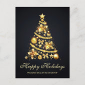 Golden Sparkle kerststars Corporate Greeting Briefkaart (Voorkant)