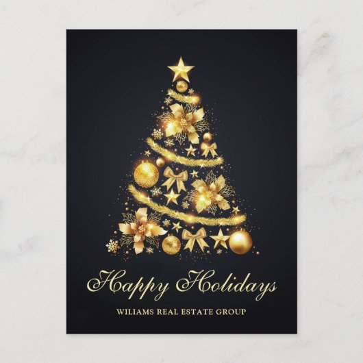 Golden Sparkle kerststars Corporate Greeting Briefkaart (Voorkant)