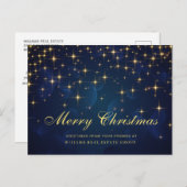 Golden Sparkle kerststars Corporate Greeting Briefkaart (Voorkant / Achterkant)