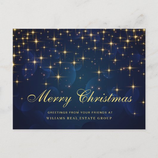 Golden Sparkle kerststars Corporate Greeting Briefkaart (Voorkant)