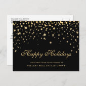 Golden Sparkle kerststars Corporate Greeting Briefkaart (Voorkant / Achterkant)