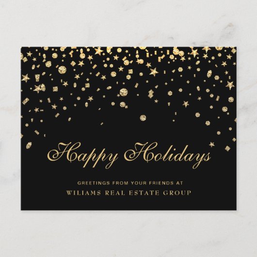 Golden Sparkle kerststars Corporate Greeting Briefkaart (Voorkant)
