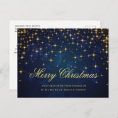 Golden Sparkle kerststars Corporate Greeting Briefkaart (Voorkant / Achterkant)