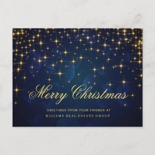 Golden Sparkle kerststars Corporate Greeting Briefkaart