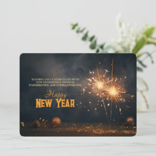 Golden Sparklers, Elegante Happy New Year Kaart