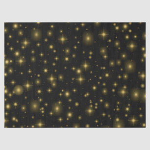 Golden Sparkles en Stars in Night Sky Tissuepapier