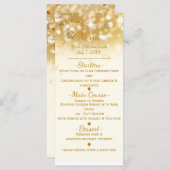 Golden Sparkly Lights Elegant Glam Menu Kaart (Voorkant / Achterkant)