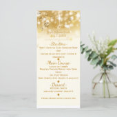 Golden Sparkly Lights Elegant Glam Menu Kaart (Staand voorkant)