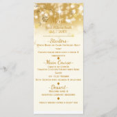 Golden Sparkly Lights Elegant Glam Menu Kaart (Voorkant)