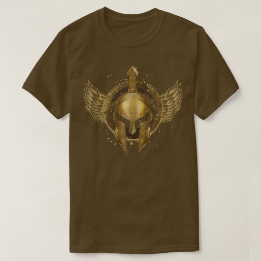 Golden Spartan Helmet Symbol Warrior Gladiator Gy T-shirt (Design voorkant)