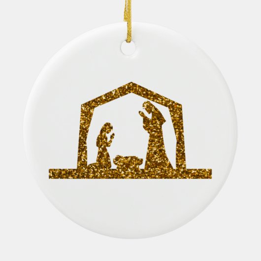 Golden Sparzulks kerst Natisive Scene Keramisch Ornament (Achterkant)
