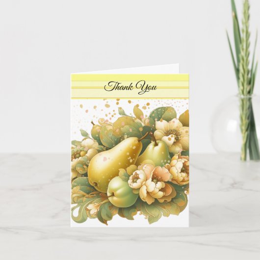 Golden Speckled Pear Dank u Notecard Kaart (Voorkant)