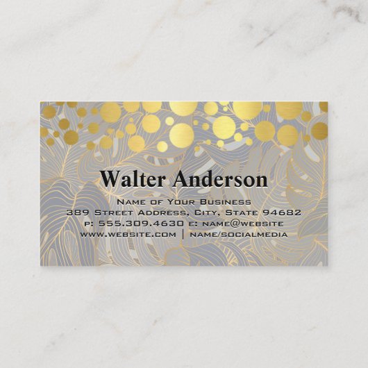 Golden Specks | Palm Leaves achtergrond Visitekaartje (Achterkant)