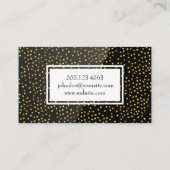 Golden Specks | Zwart hoogglanzend Visitekaartje (Achterkant)