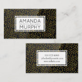 Golden Specks | Zwart hoogglanzend Visitekaartje (Voorkant / Achterkant)
