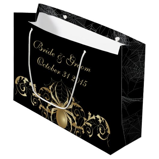 Golden Spider Gift Bag Large Cadeautasje (Voorkant Gekanteld)